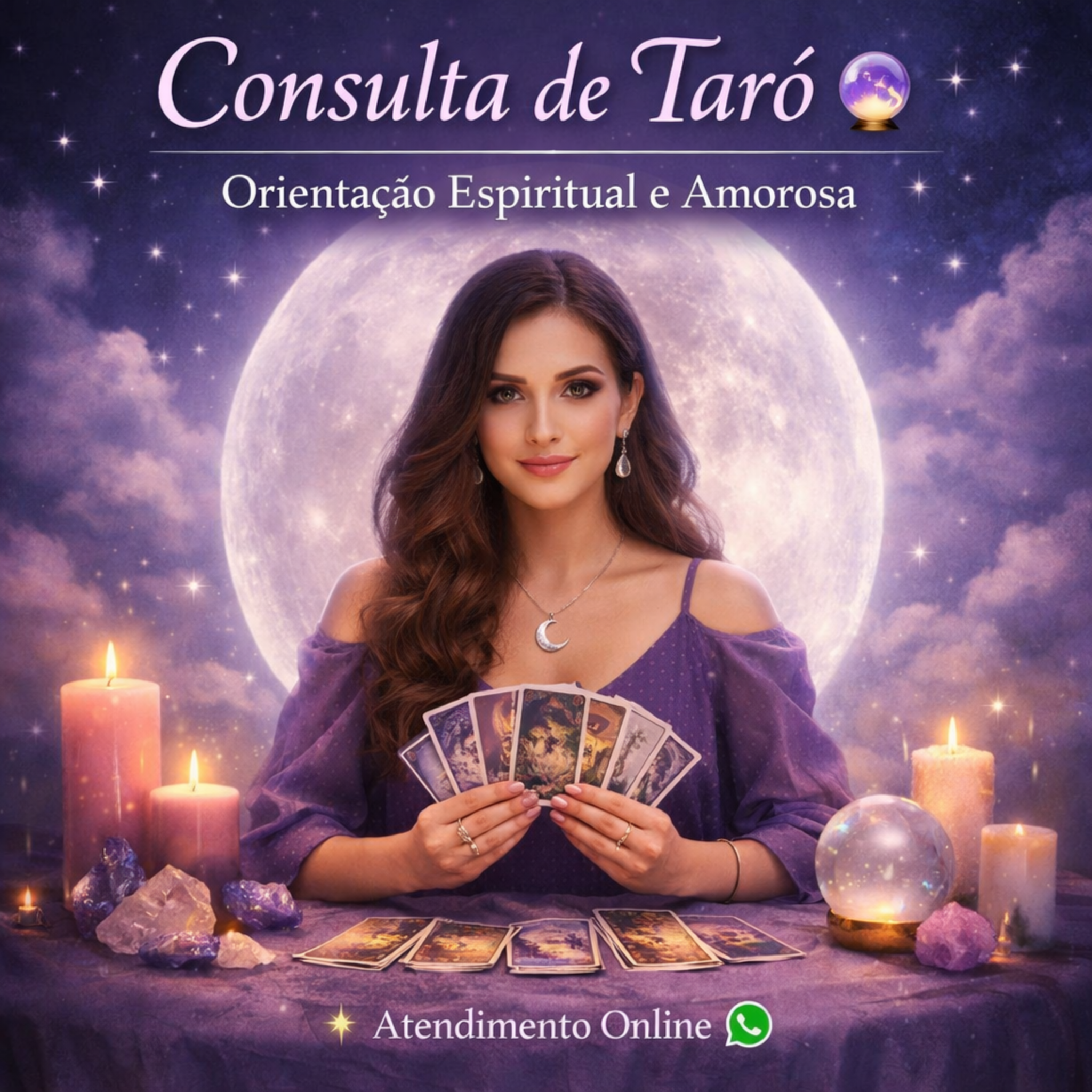 Taróloga Athena em consulta de tarô